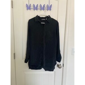 Athleta‎ women's oversized 100% silk button down shirt — small
